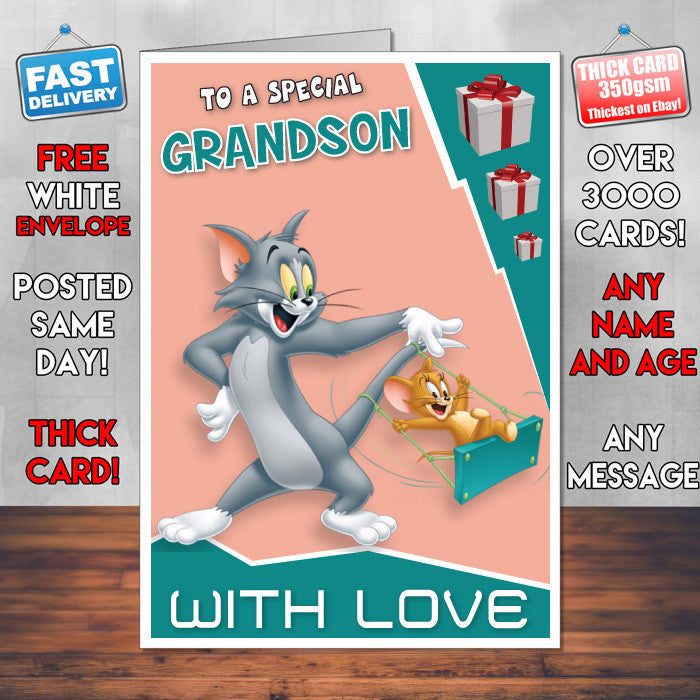 Personalised Tom And Jerry 1 Birthday Card (SA)