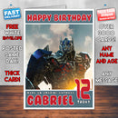 Personalised Transformers 4 Age Of Extinction Optimus Prime INSPIRED THEME Movie Birthday Card (SA)