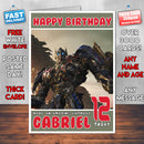 Personalised Transformers Age Of Extinction 3 INSPIRED THEME Movie Birthday Card (SA)
