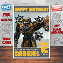 Personalised Transformers Bumblebee INSPIRED THEME Movie Birthday Card (SA)