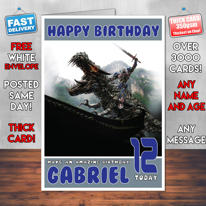 Personalised Transformers Optimus Prime Vs Dinobot Inspired Theme Movie