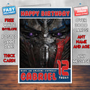 Personalised Transformers The Last Knight INSPIRED THEME Movie Birthday Card (SA)