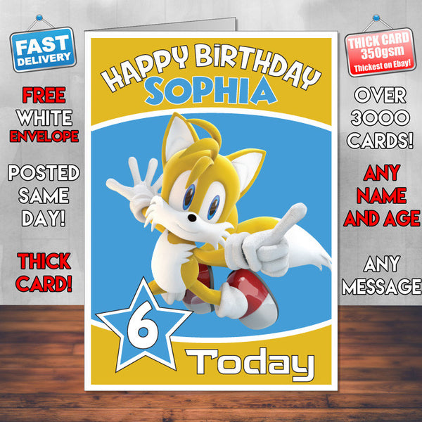 Personalised Two Tailed Fox 2 Birthday Card (SA)