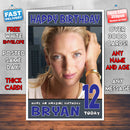 Personalised Uma Thurman Celebrity Inspired Style Birthday Card (SA)