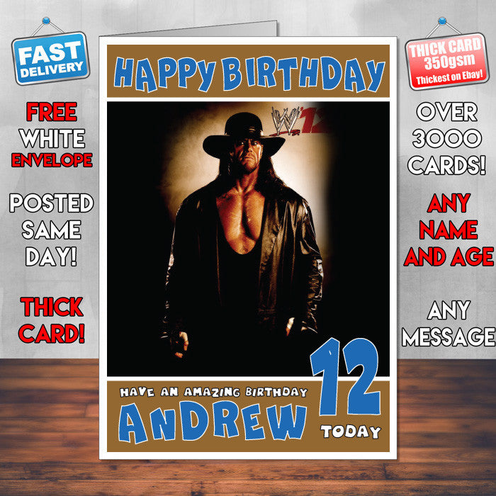 Personalised Undertaker 2 WWE Inspired Style Birthday Card (SA)