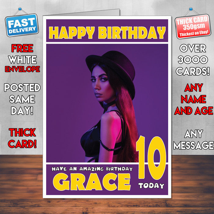 Personalised Univz Celebrity Inspired Style Birthday Card (SA)