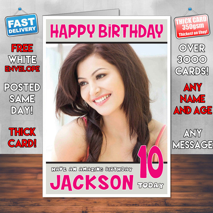 Personalised Urvashi Rautela 1 Bollywood Inspired Style Birthday Card (SA)