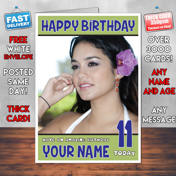 Personalised Vanessa Hudgens 6 Celebrity Inspired Style Birthday Card (SA)