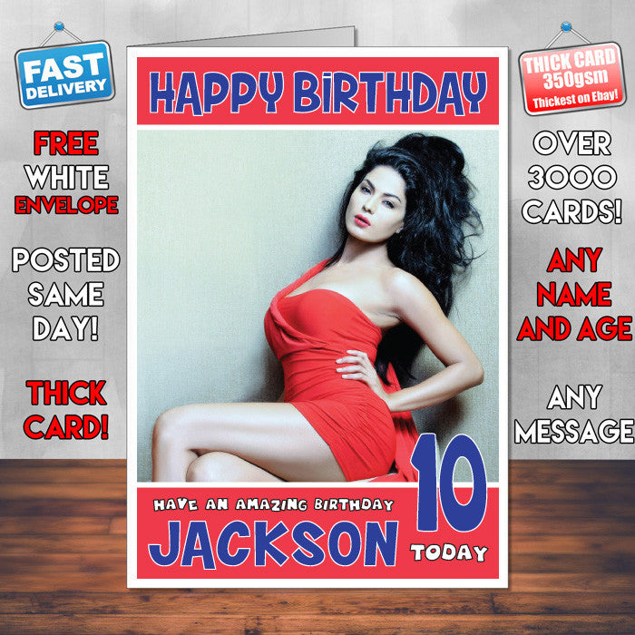 Personalised Veena Malik Bollywood Inspired Style Birthday Card (SA)