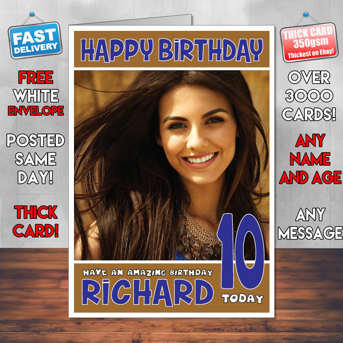Personalised Victoria Justice 1 Celebrity Inspired Style Birthday Card (SA)