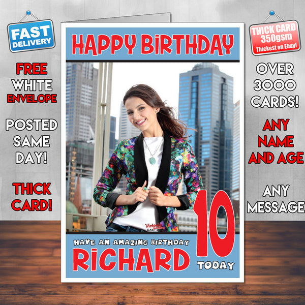 Personalised Victoria Justice 8 Celebrity Birthday Card