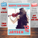 Personalised Violinist 2 INSPIRED THEME Music Birthday Card (SA)