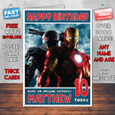 Personalised War Machine And Iron Man INSPIRED THEME Movie Birthday Card (SA)
