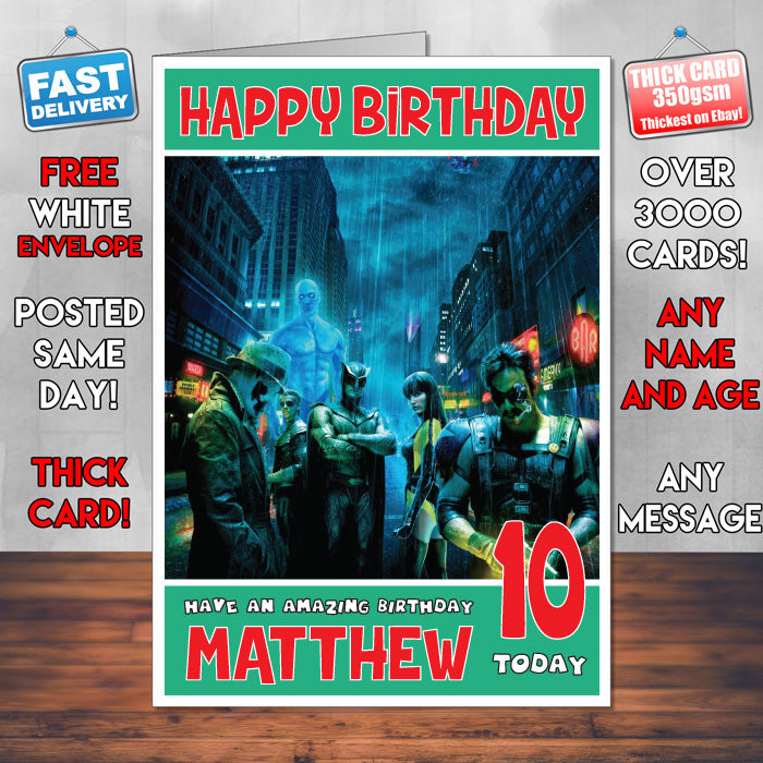 Personalised Watchmen INSPIRED THEME Movie Birthday Card (SA)