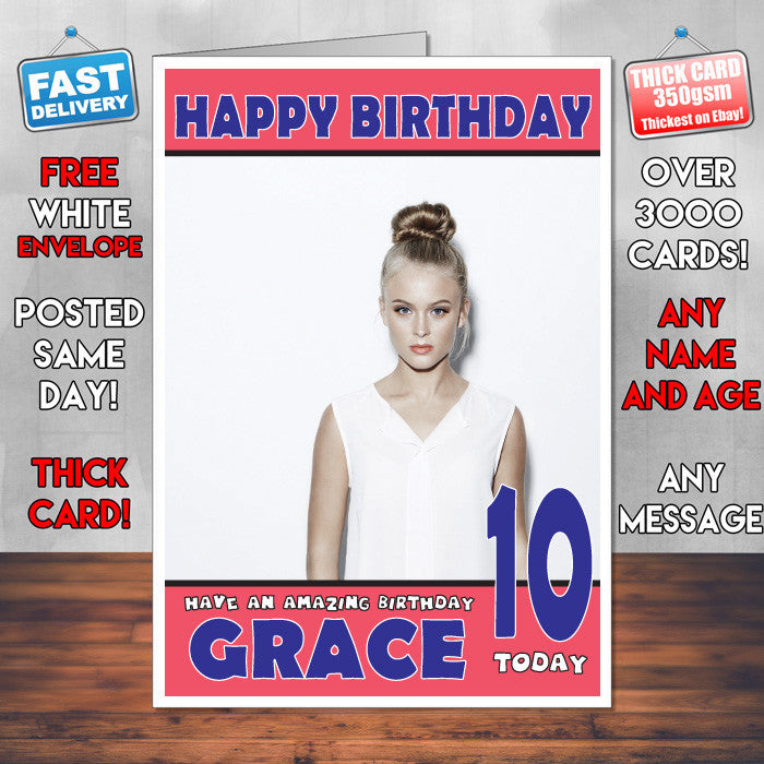 Personalised Zara Larsson Celebrity Inspired Style Birthday Card (SA)