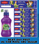 Peter Pan Blue Inspired Theme Personalised Party Fruit Shoot Label Sticker