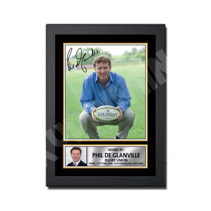 Phil De Glanville 2 Limited Edition Rugby Player Signed Print - Rugby