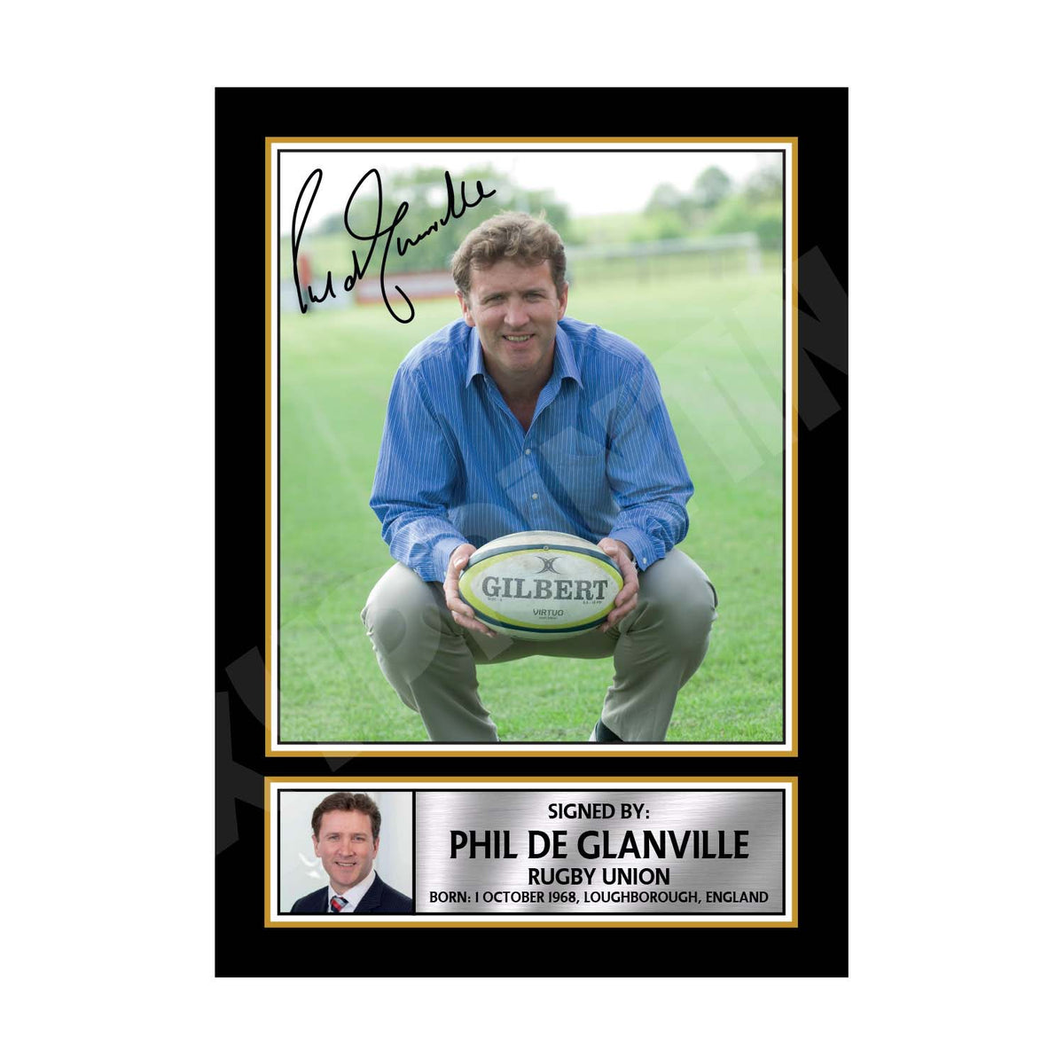 Phil De Glanville 2 Limited Edition Rugby Player Signed Print - Rugby