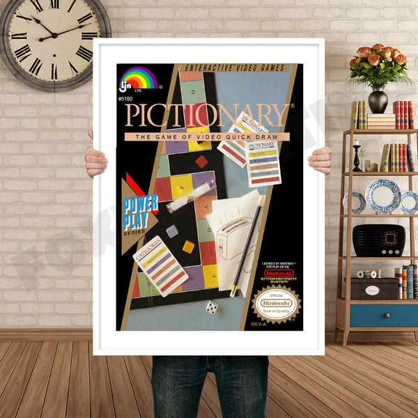 Pictionary Retro Game Inspired Theme Nintendo NES Gaming