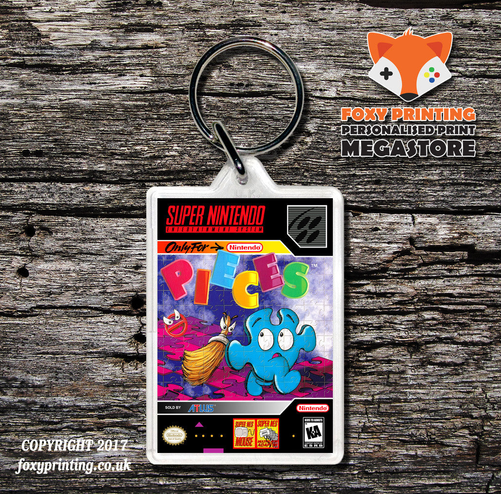 Pieces Game Inspired Retro Gaming Keyring