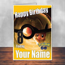 Pikachu Ball Pokemon Go THEME INSPIRED Kids Adult Personalised Birthday Card Birthday Card