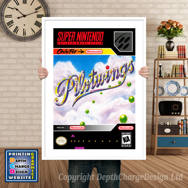 Pilotwings Super Nintendo Game Inspired Theme Retro Gaming Poster