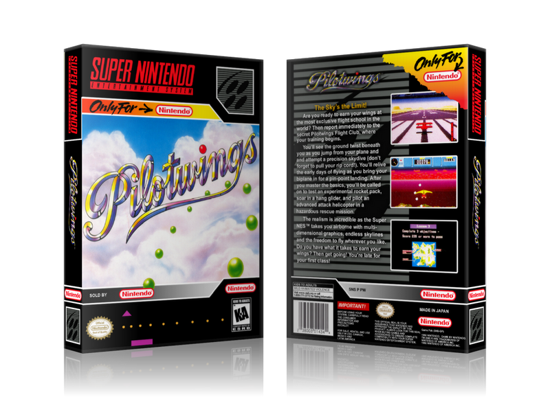 Pilotwings Replacement SNES REPLACEMENT Game Case Or Cover