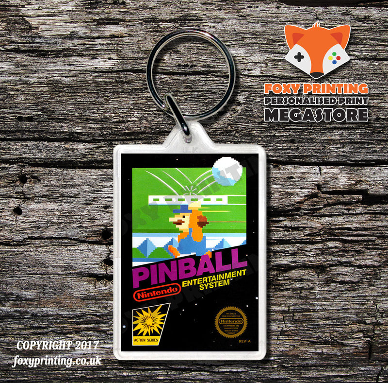 Pinball Quest Retro NES Game Cover Art Gaming Keyring