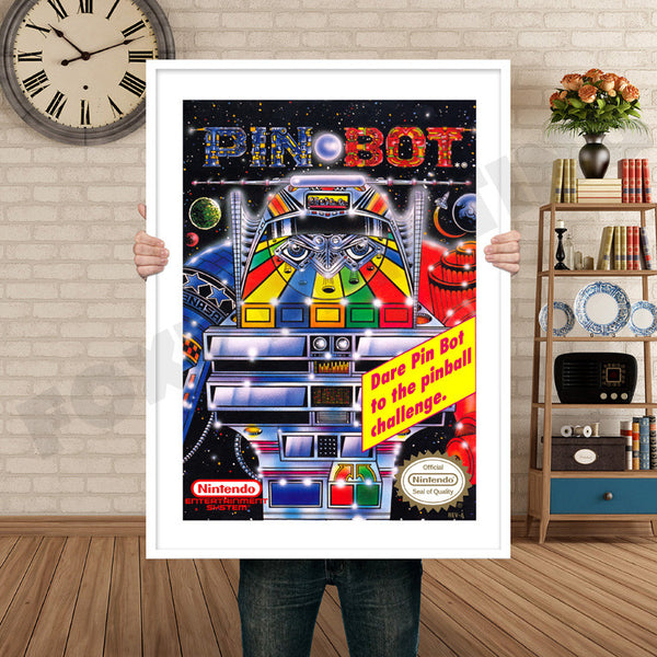 Pinbot Retro Game Inspired Theme Nintendo NES Gaming