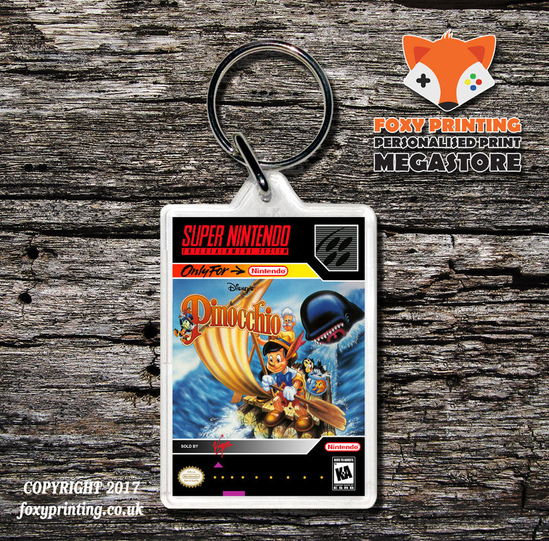 Pinocchio Game Inspired Retro Gaming Keyring