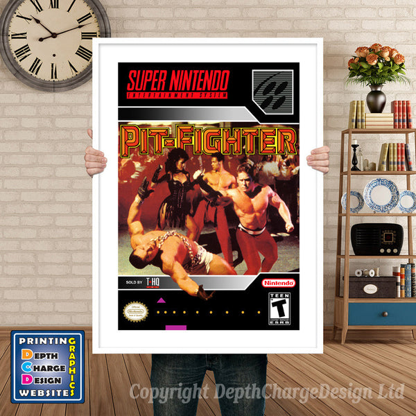 Pitfighter Super Nintendo Game Inspired Theme Retro Gaming Poster