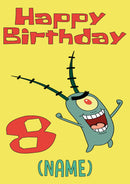 THEME INSPIRED Kids Adult Personalised Birthday Card Plankton Birthday Card