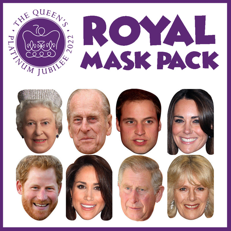 Royal Family Platinum Jubilee Mask Pack - 8 Masks