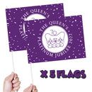 Platinum Jubilee Purple Hand Waving Flags - Street Party Decorative Flags