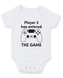 Player 3 has entered the Game 2 Printed Baby Grow Bodysuit Boy Girl Unisex Gift