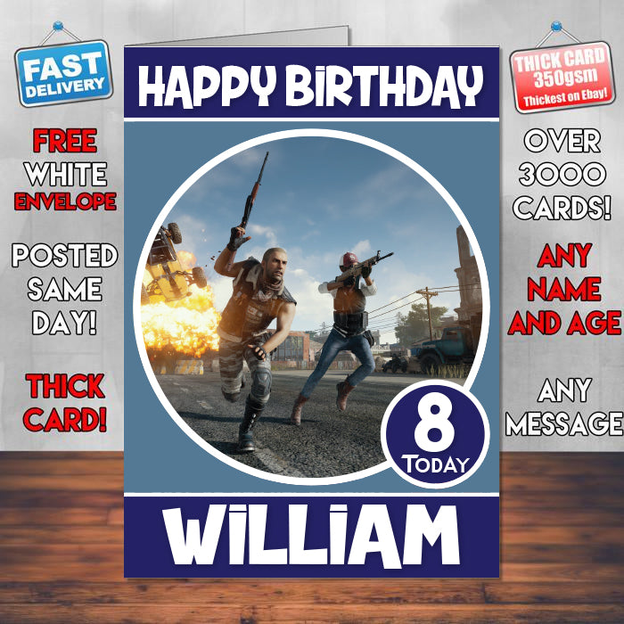 Player Unknowns Battlegrounds 2 Inspired Style Game Kids Inspired Birthday Card (SA)
