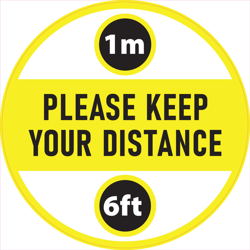 Please Keep Your Distance Sd107 Social Distancing Floor Stickers