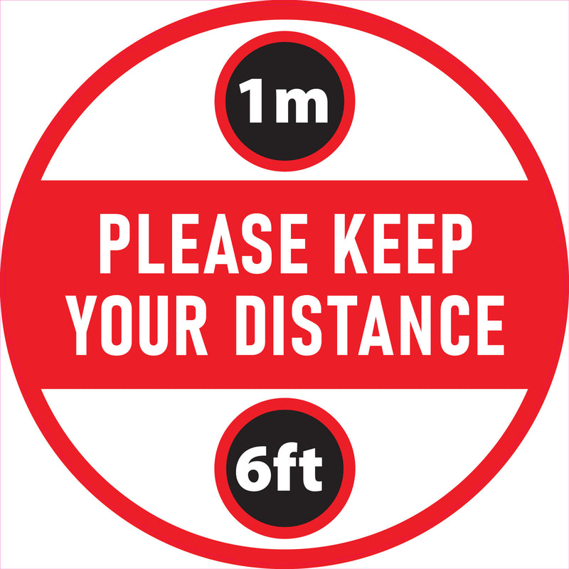 Please Keep Your Distance Sd110 Social Distancing Floor Stickers