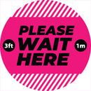 Please Wait Here Social Distancing Stickers Sd102 Social Distancing Floor Stickers