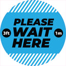 Please Wait Here Social Distancing Stickers Sd105 Social Distancing Floor Stickers