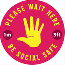Please Wait Here Sticker Sd116 Social Distancing Floor Stickers