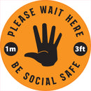 Please Wait Here Sticker Sd118 Social Distancing Floor Stickers