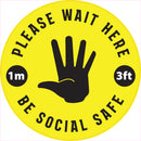 Please Wait Here Sticker Sd119 Social Distancing Floor Stickers