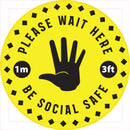 Please Wait Here Sticker Sd120 Social Distancing Floor Stickers