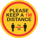 Please Keep A 1m Distance 8 Inch Circle Social Distancing Floor Stickers