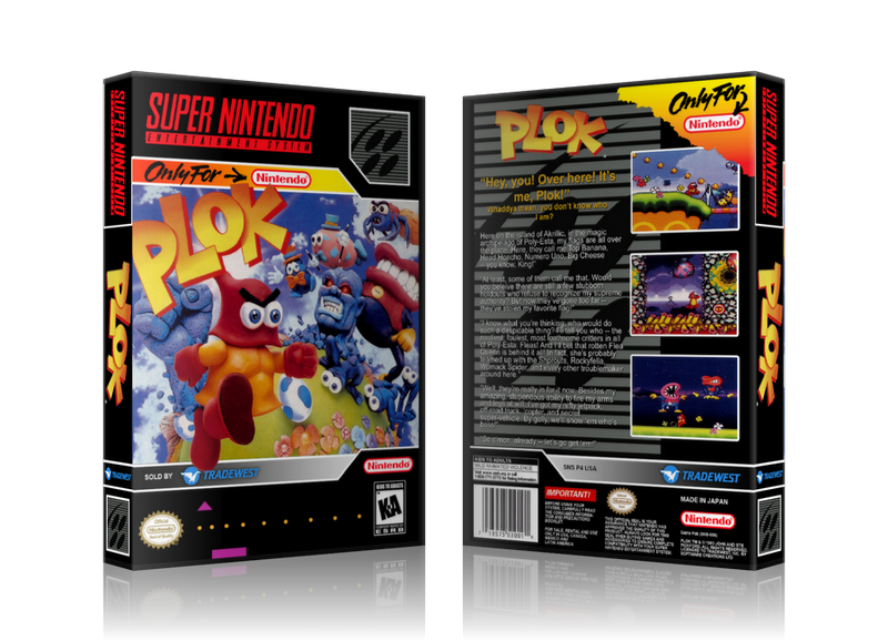 Plok Replacement SNES REPLACEMENT Game Case Or Cover
