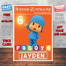 Pocoyo 2 Style Theme Personalised Kidshows Birthday Card (SA)
