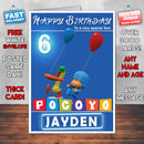 Pocoyo 4 Style Theme Personalised Kidshows Birthday Card (SA)
