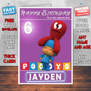 Pocoyo 7 Style Theme Personalised Kidshows Birthday Card (SA)