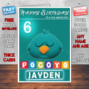 Pocoyo 8 Style Theme Personalised Kidshows Birthday Card (SA)